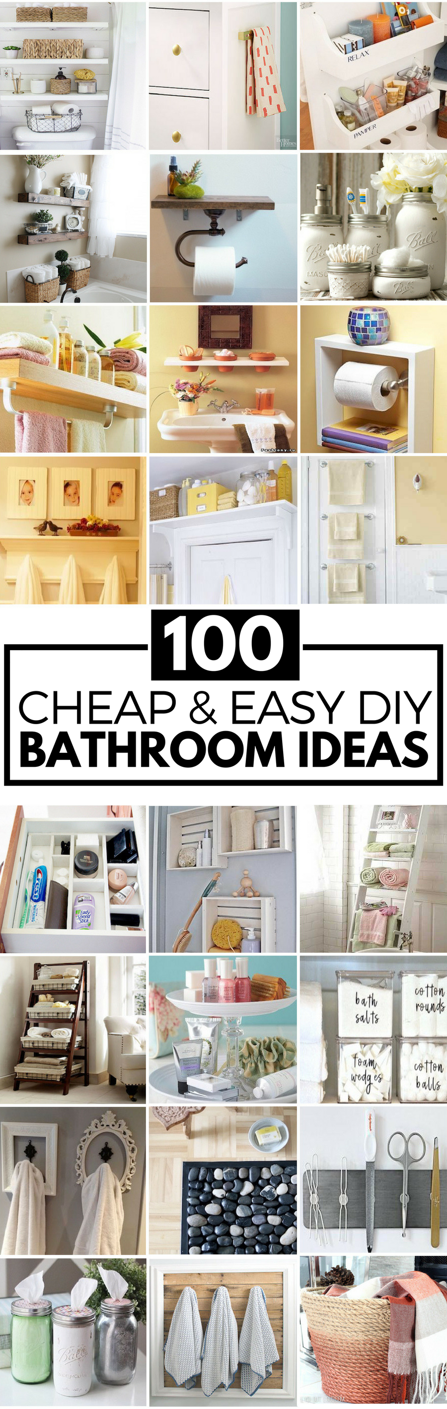 100 Cheap and Easy DIY Bathroom Ideas - Prudent Penny Pincher