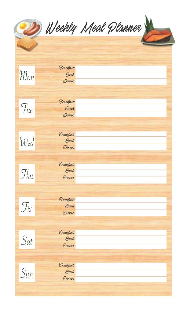 Free Weekly Meal Planner Printable Prudent Penny Pincher