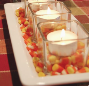 candy corn candle tray