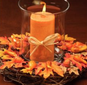 Fall Candle maple leaf Wreath centerpiece