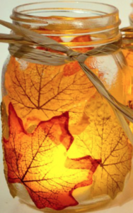 Maple Leaf Mason Jar Candle Holder