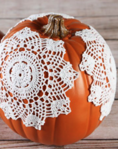 dolly covered pumpkin