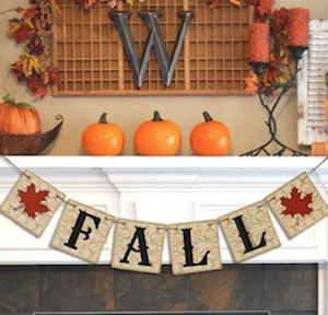 Burlap Fall Banner for Mantel