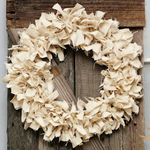 neutral fabric strap fall wreath