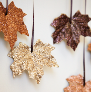 glitter fall leaves garland 