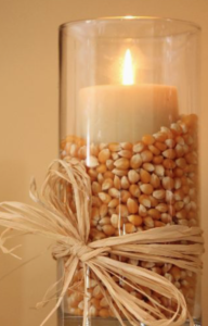 Popcorn Kernel Filled Candleholder