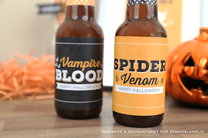 halloween bottle label printable