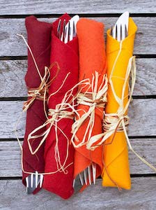 raffia wrapped autumn napkins