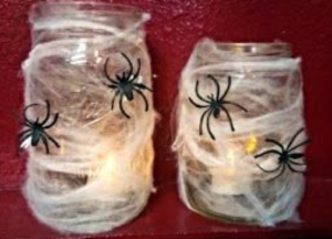 dollar store halloween party spider web jar