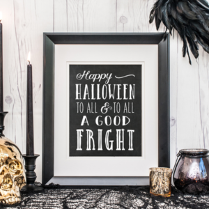 black and white halloween print