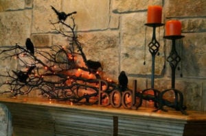 halloween mantel