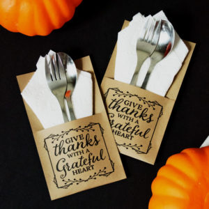 Printable Give Thanks Utensil Holders 