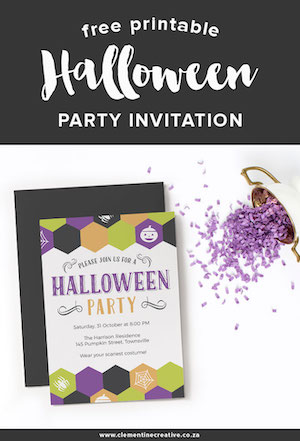 printable halloween party invitation