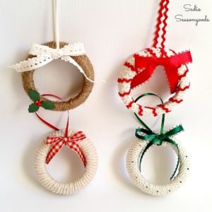 Mason Jar Lid Christmas Wreath Ornament