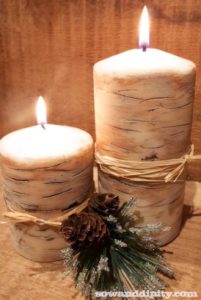 Faux Birch Candles