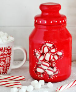 Gingerbread Man Painted Jar 