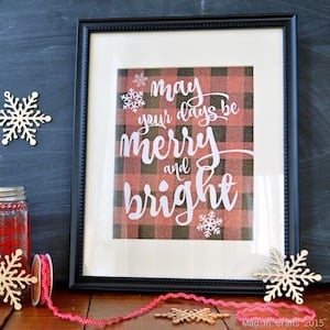 Sparkly Plaid Christmas Framed Art