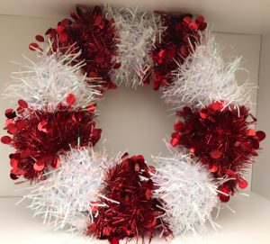 DIY Tinsel Garland Christmas Wreath