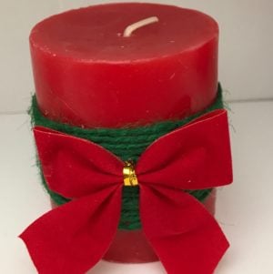 Christmas Bow Candle