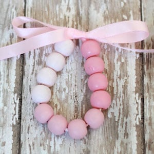 Pink Ombre Wood Bead Bracelet 