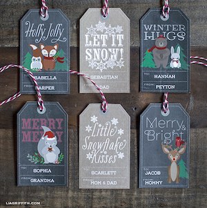 printable Woodland christmas gift Tags