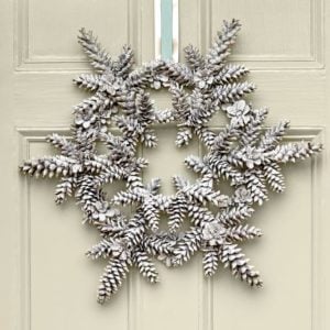 Snowy Pinecone Snowflake Shaped Wreath