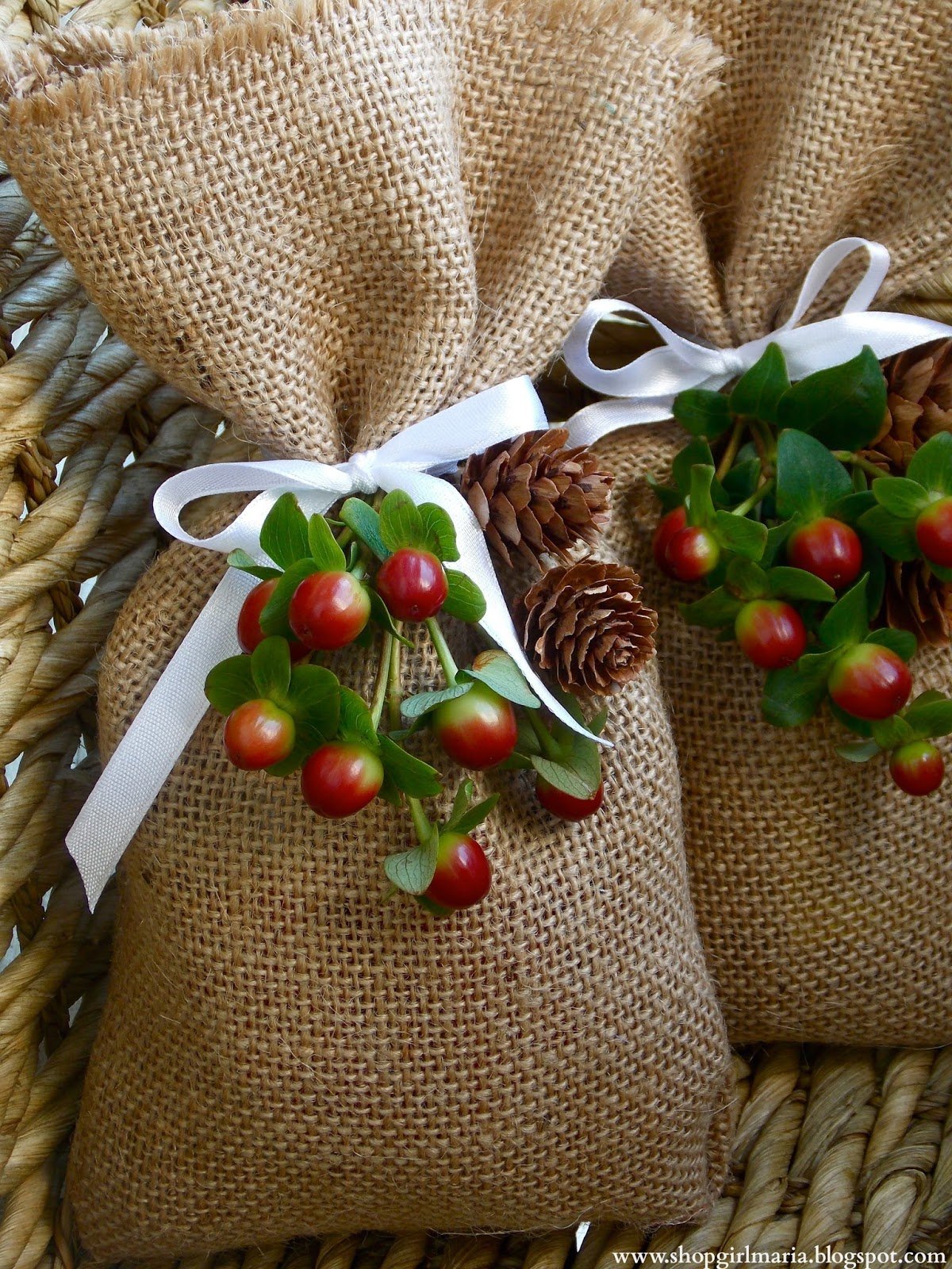 Burlap Christmas Treat bag