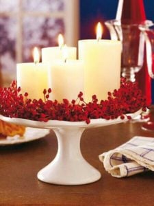 Christmas Candle Cake Stand centerpieces