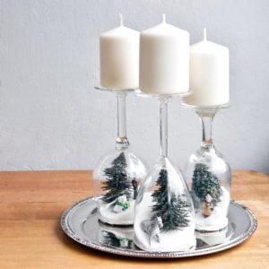 Wine Glass Christmas Centerpiece