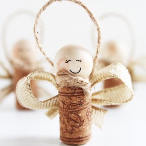 Wine Cork Angel Ornaments