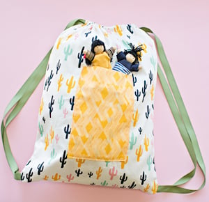 Drawstring Fabric Backpack 