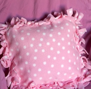 Fleece Tie Pillow for girls