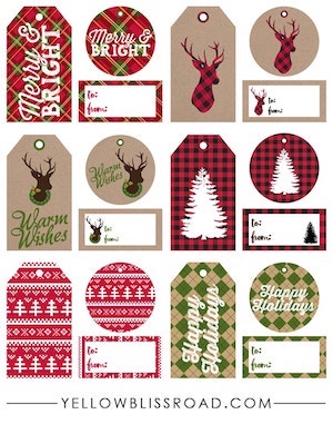 Rustic Plaid Gift Tags printables