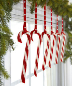 Candy Canes Hanging from Window