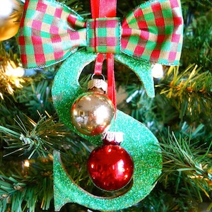 Glitter Monogrammed DIY Christmas Ornaments