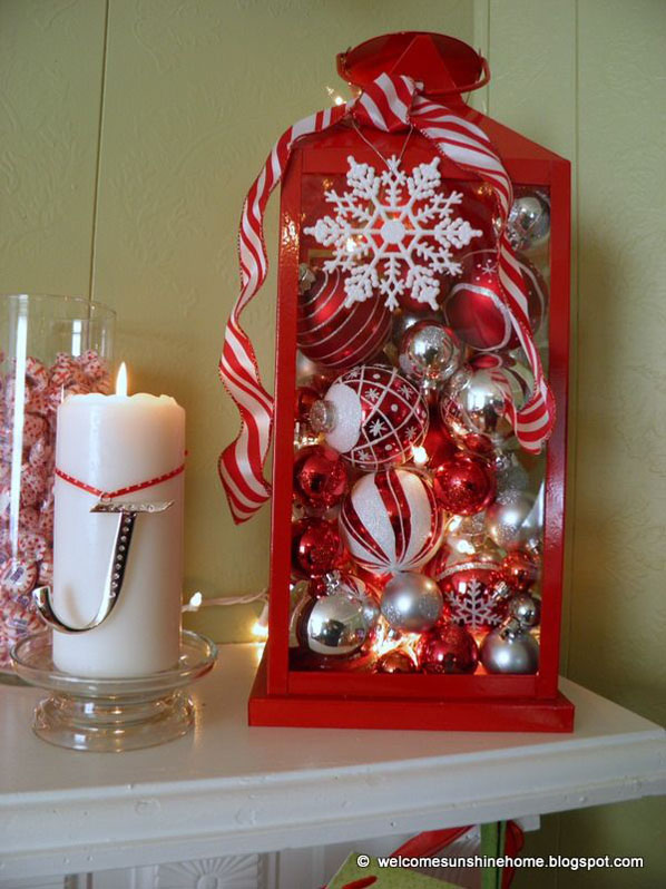  Candy Cane Lantern Centerpiece