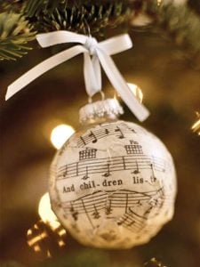 Sheet Music Christmas Ornament