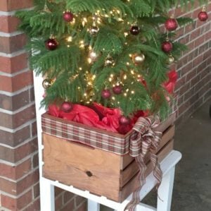 Wood Crate Faux holiday Planter