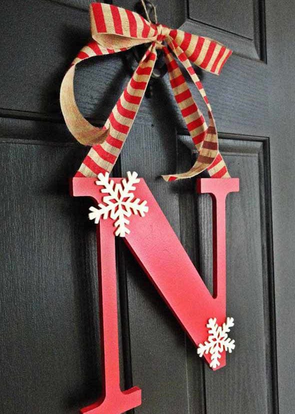 Christmas Monogram Door Hanger