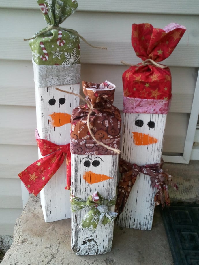 christmas Wood Block Snowman craft