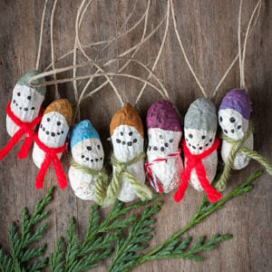 Snowmen Peanut DIY Christmas Ornaments 