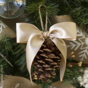 Pine Cone Ornaments with a bow