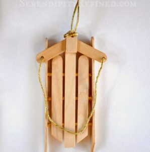  Popsicle Stick Sled Ornament