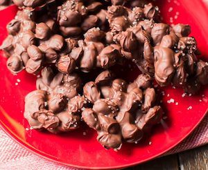 Slow Cooker Sea Salt Chocolate Almond Clusters 