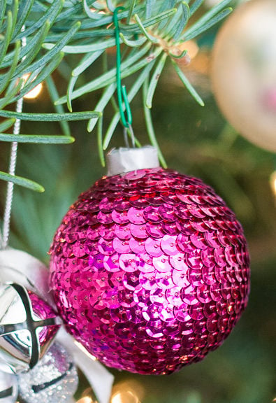 Easy DIY Sequin Ribbon Ornament