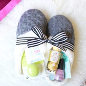 DIY Slippers stuffed with Small Christmas Gifts for her 