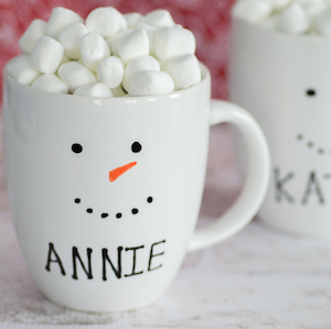 DIY Personalized Snowman Mugs christmas gift for kids