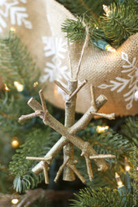 Rustic Twig Snowflake Christmas Ornament