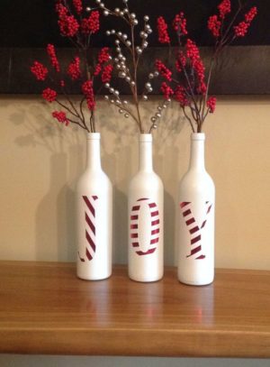 Joy Wine Glass Centerpiece DIY Christmas Decoration