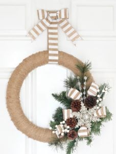 Rustic Burlap Christmas Wreath